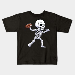 Skeleton American Football Player Halloween Costume Kids T-Shirt